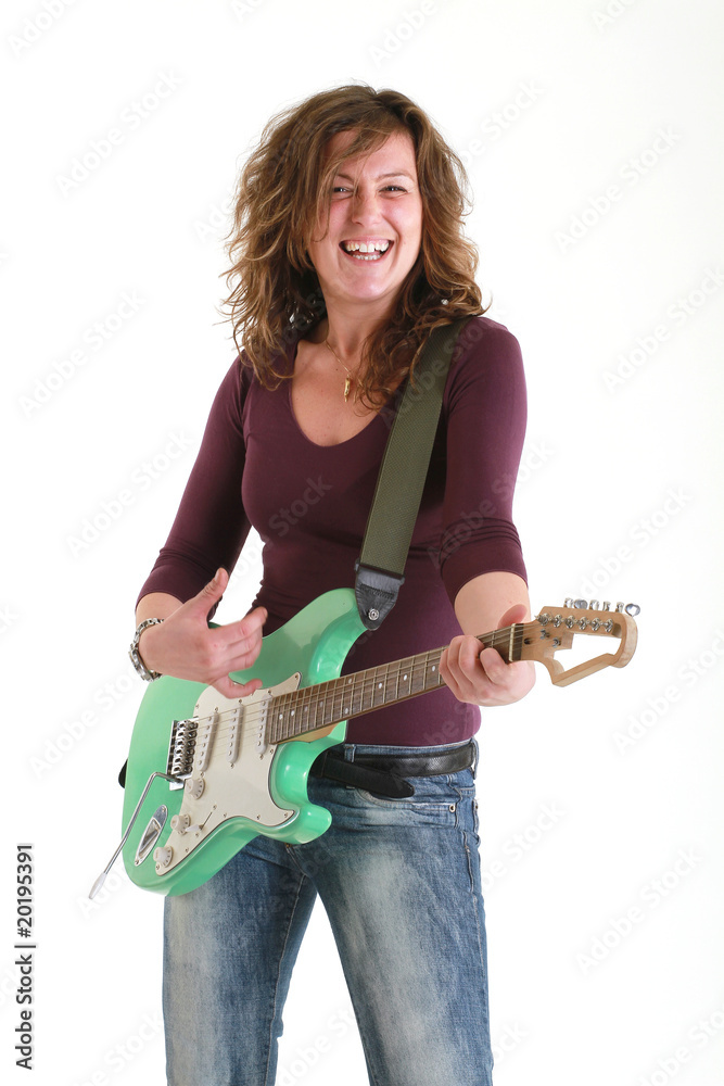 a teenage woman with guitar a teenage woman with guitar