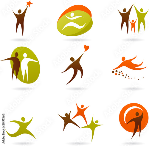 Collection of abstract people logos and icons - fun
