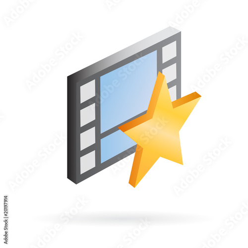 favorite video clip 3d icon