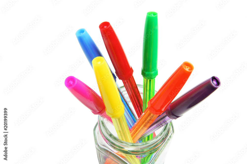 Fototapeta premium Ballpoint Pens in Glass Jar
