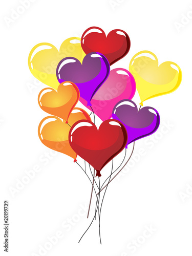 Bunte Herzballons