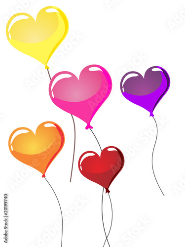 Bunte Herzballons