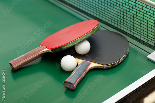 Table tennis rackets and ball