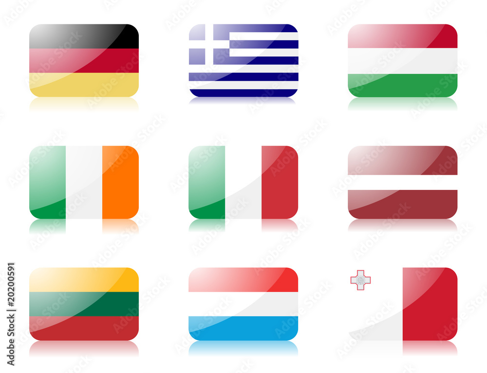 European union flags set 2