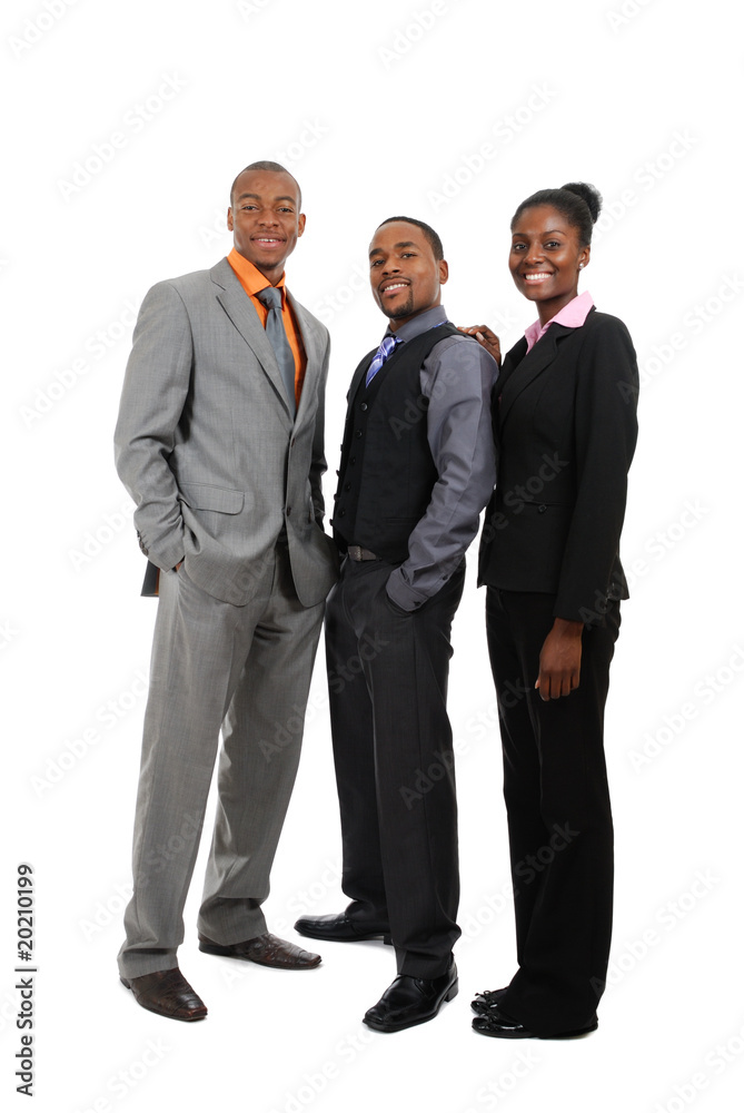 African american business team standing African american business team standing
