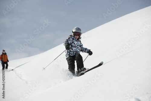 Enfant au ski, Areches, Savoie, Beaufortain, France