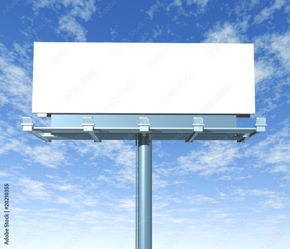 Obraz premium Billboard horizontal angled outdoor display with sky background