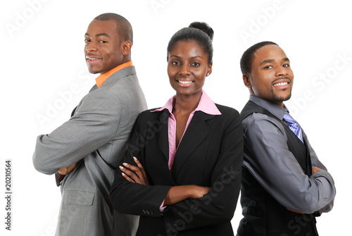 African american business team standing