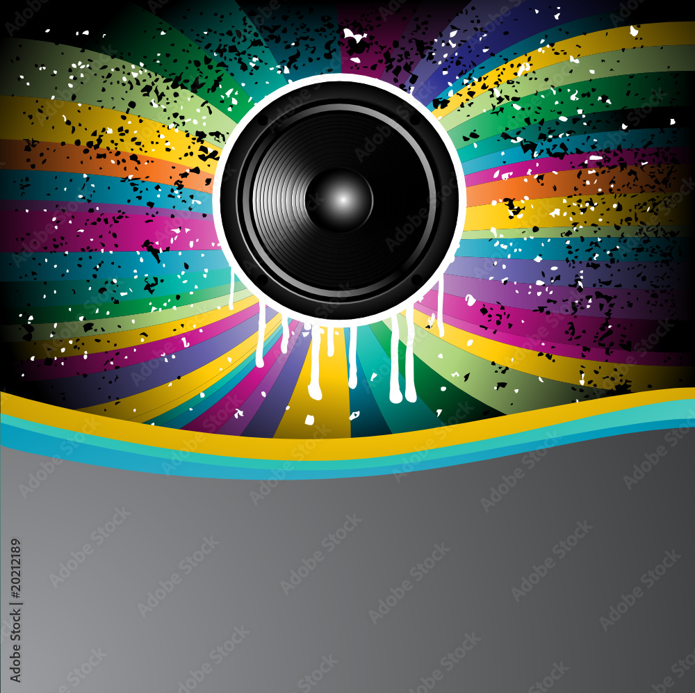 Rainbow Colorful Discotheque background with speaker Rainbow Colorful Discotheque background with speaker