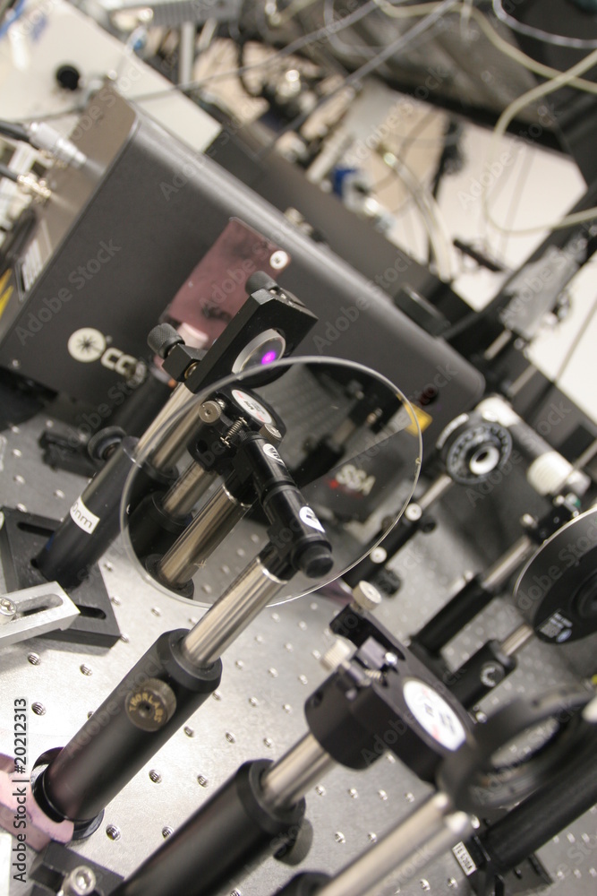 Optical tests in a laser research institute