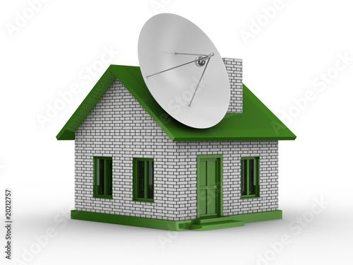 satellite aerial on house. ...