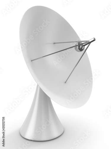 satellite aerial on white b...