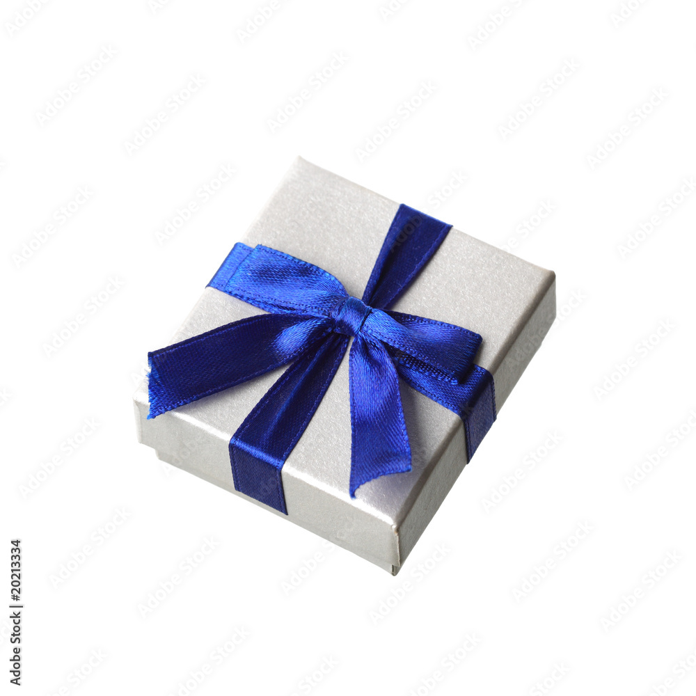 gift with blue bow gift with blue bow