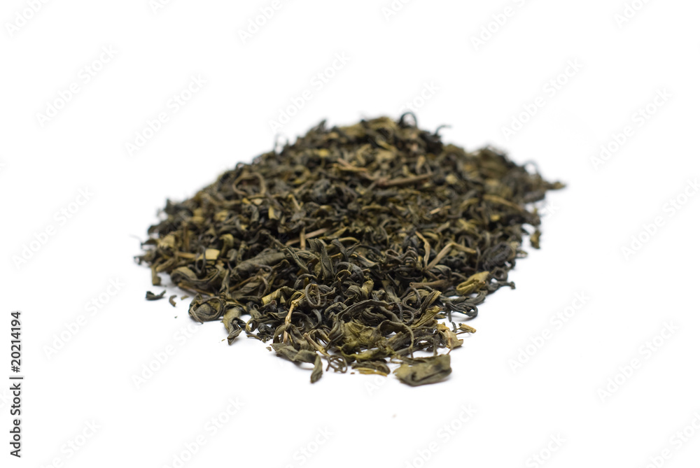 green tea isolated on white green tea isolated on white