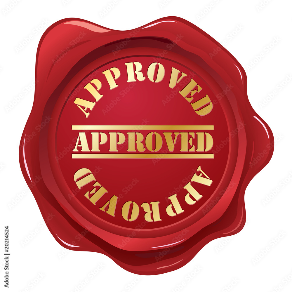 Approved wax seal Approved wax seal