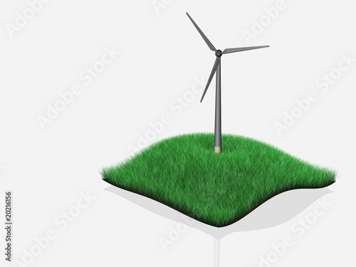 Illustration zum Thema Energie - Windkraft - 3D photo