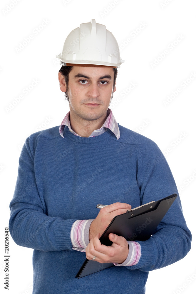Engineer with white helmet Engineer with white helmet