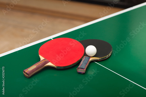 Table tennis rackets and ball