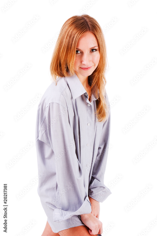 Sweet young girl in shirt Sweet young girl in shirt