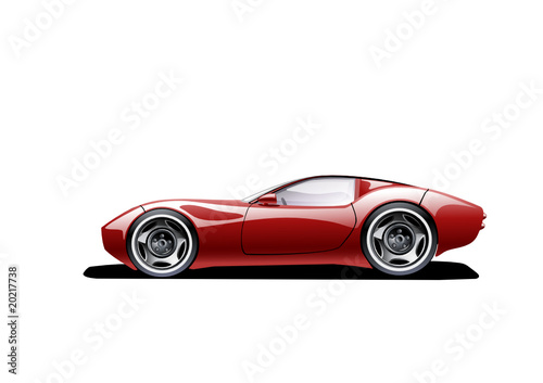 Roter Sportwagen (weißer Hintergrund) © Tetastock