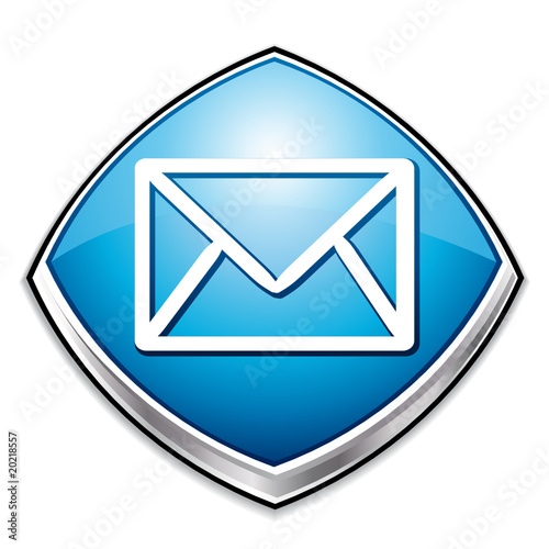 Blue contact envelope diamond icon.