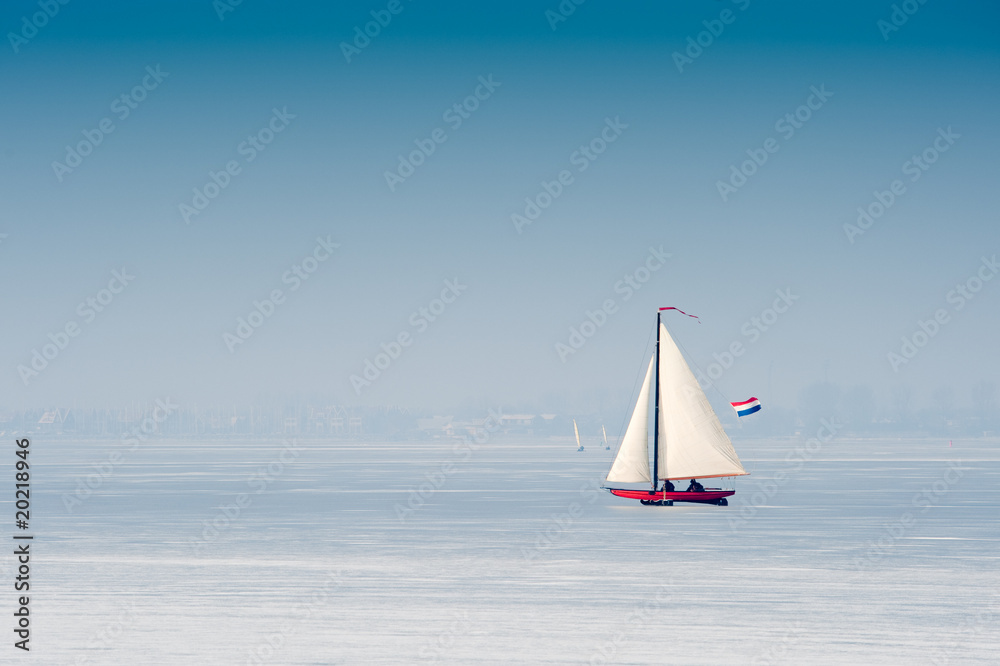 Ice sailing in the Netherlands
