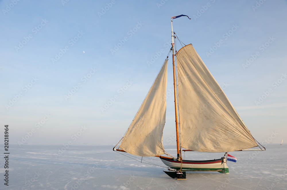 Fototapeta premium Traditional Ice Yacht in the Netherlands