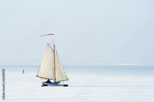 Ice sailing in the Netherlands photo