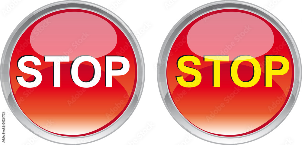 pulsante STOP Stock Vector | Adobe Stock