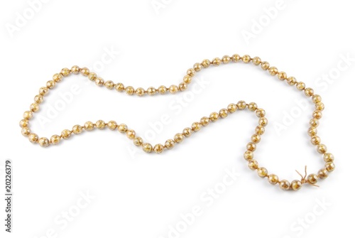 Pearl necklace racing track on white
