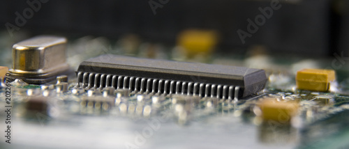 Computer motherboard circuit photo