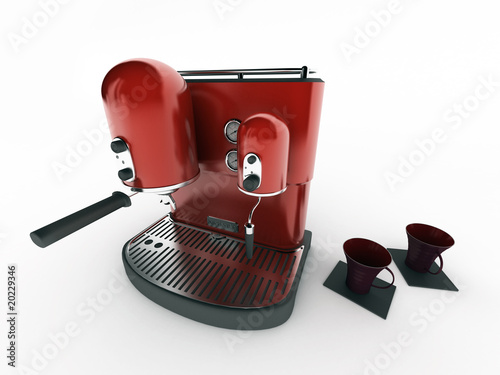 Fototapeta Naklejka Na Ścianę i Meble -  coffee machine with two cups