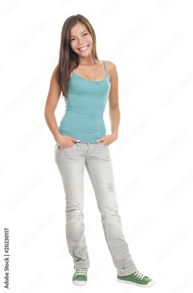 Young woman full length isolated Young woman full length isolated