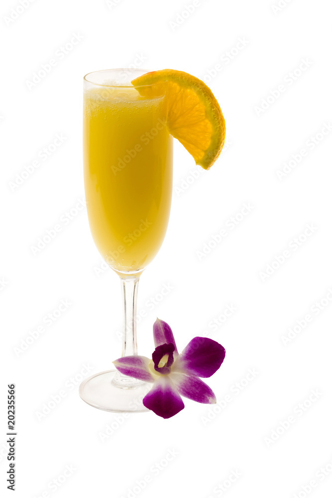 Mimosa Cocktail on a white background