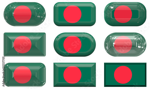 Free Download nine glass buttons of the Flag of Bangladesh - GFXLoad