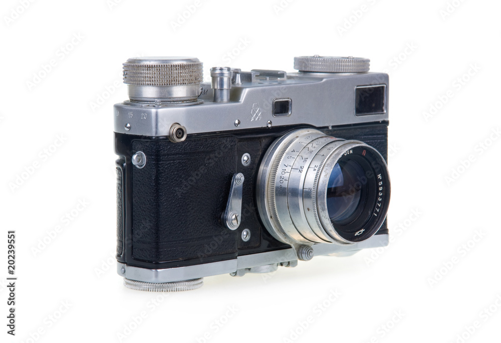 Old Film Camera Isolated on White