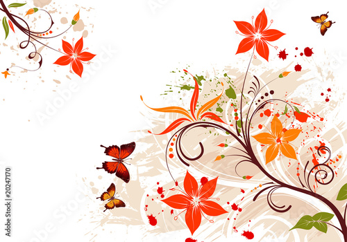 Grunge flower background