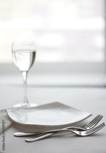 Place setting in white colours