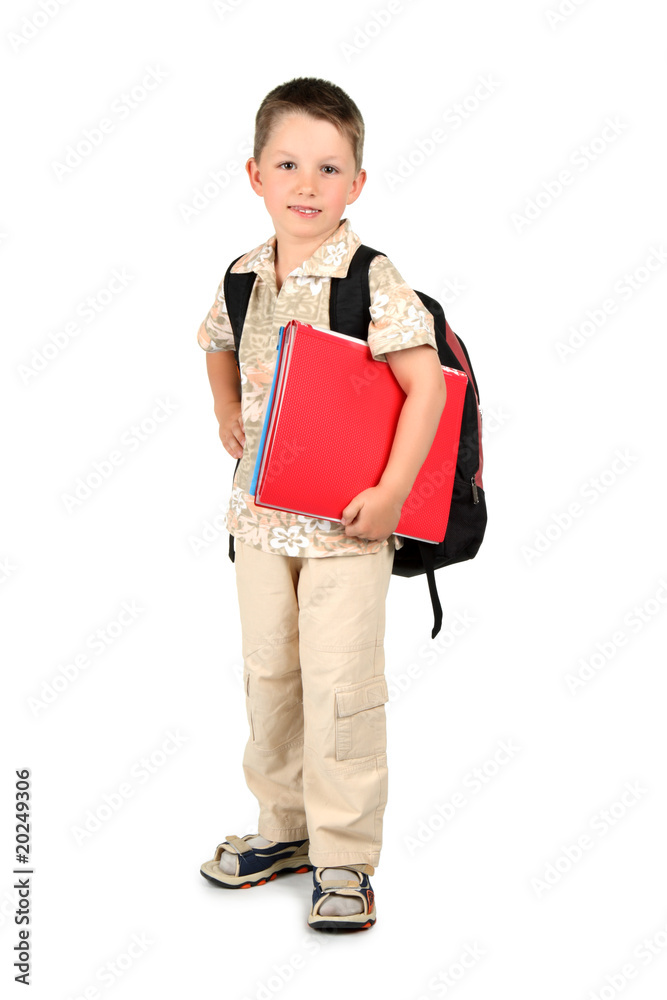 Young kid is ready for school. Young kid is ready for school.