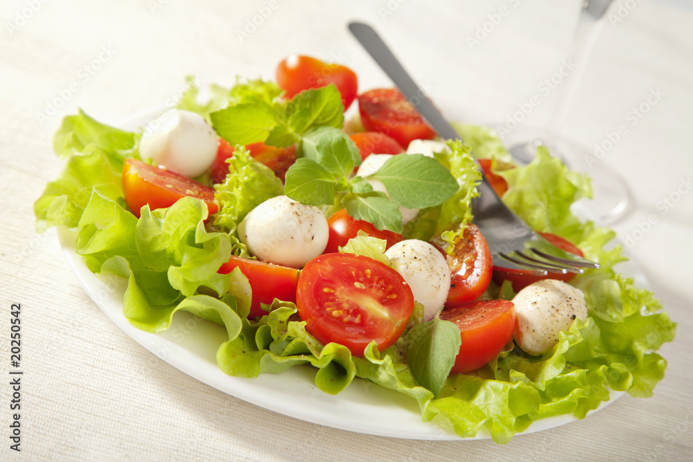 salad with tomatoes and mozzarella