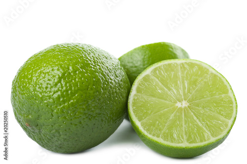 limes isolated over white