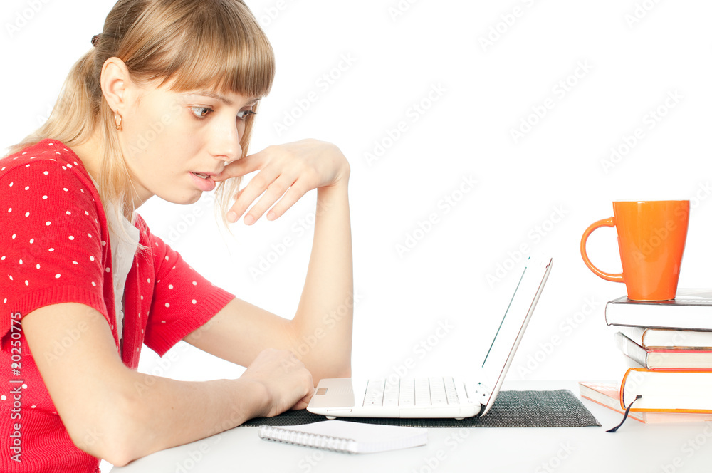 student with notebok