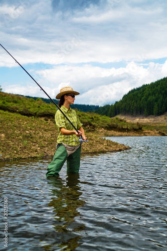 fishing for woman