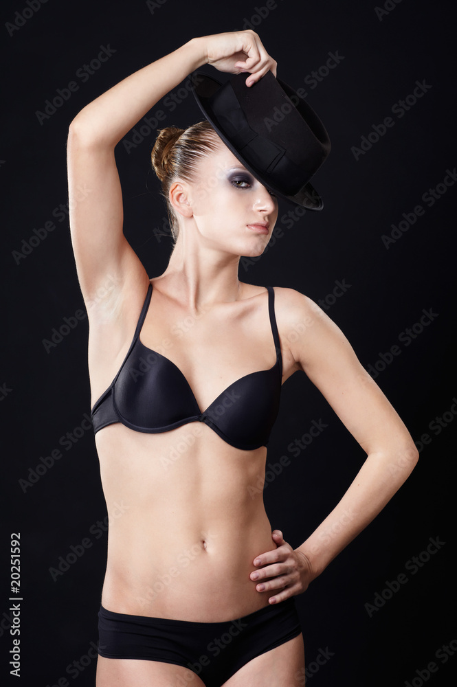 Fototapeta premium beautiful model in hat