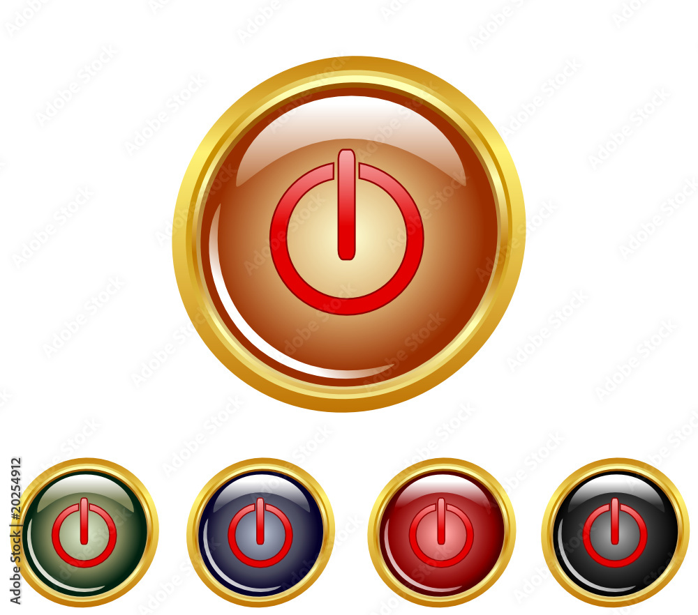 vector illustration of a power buttons set vector illustration of a power buttons set