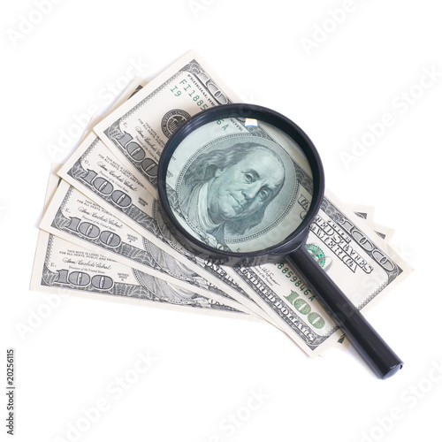 Magnifier with dollars