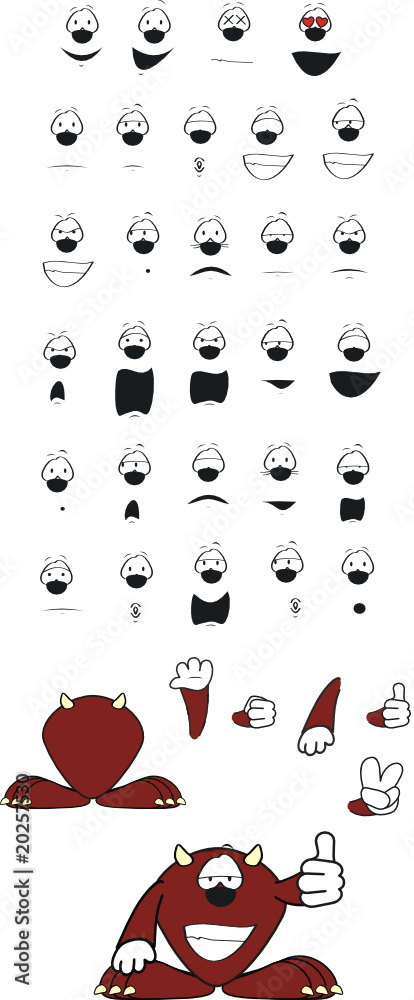 Naklejka premium demon cartoon pack