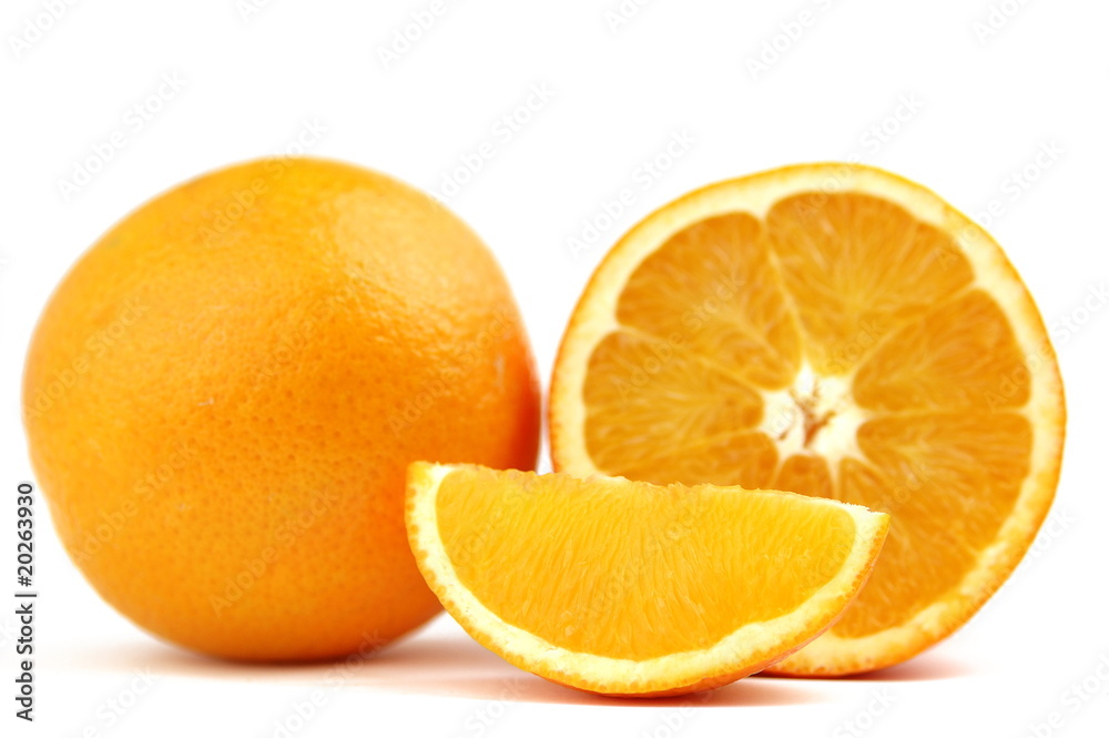 sliced, fresh orange