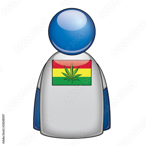 Icono camiseta bandera rastafari con hoja marihuana