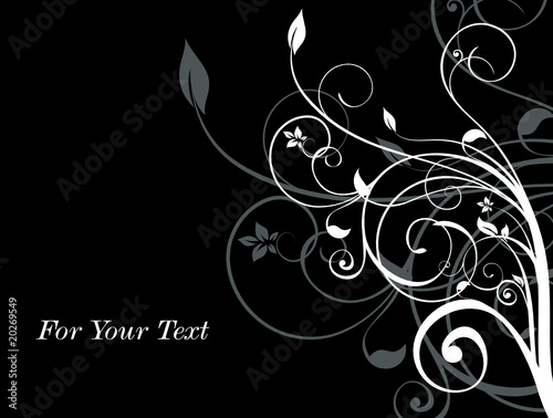 black and white floral background